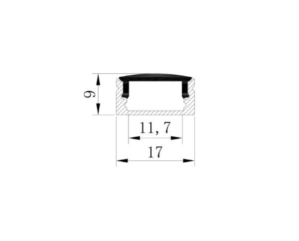 Recessed LED Profile | Black | ALU-002 B | 9 D x 17 W mm | 3M/ 10 Length - Image 5