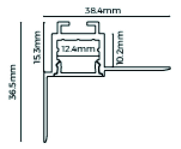 Recessed Drywall LED Profile | 90° Angled  | AUL1616  |  2.5M Length - Image 3