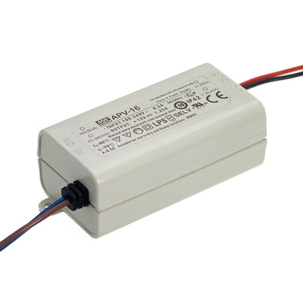 LED Driver |APV-16 | 16W | Class 2 | IP42 | Output: 12V DC or 24V DC