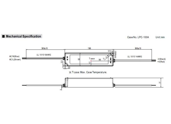 Meanwell Driver LPV-100 Series 12V/24V Class 2 IP67 - Image 2